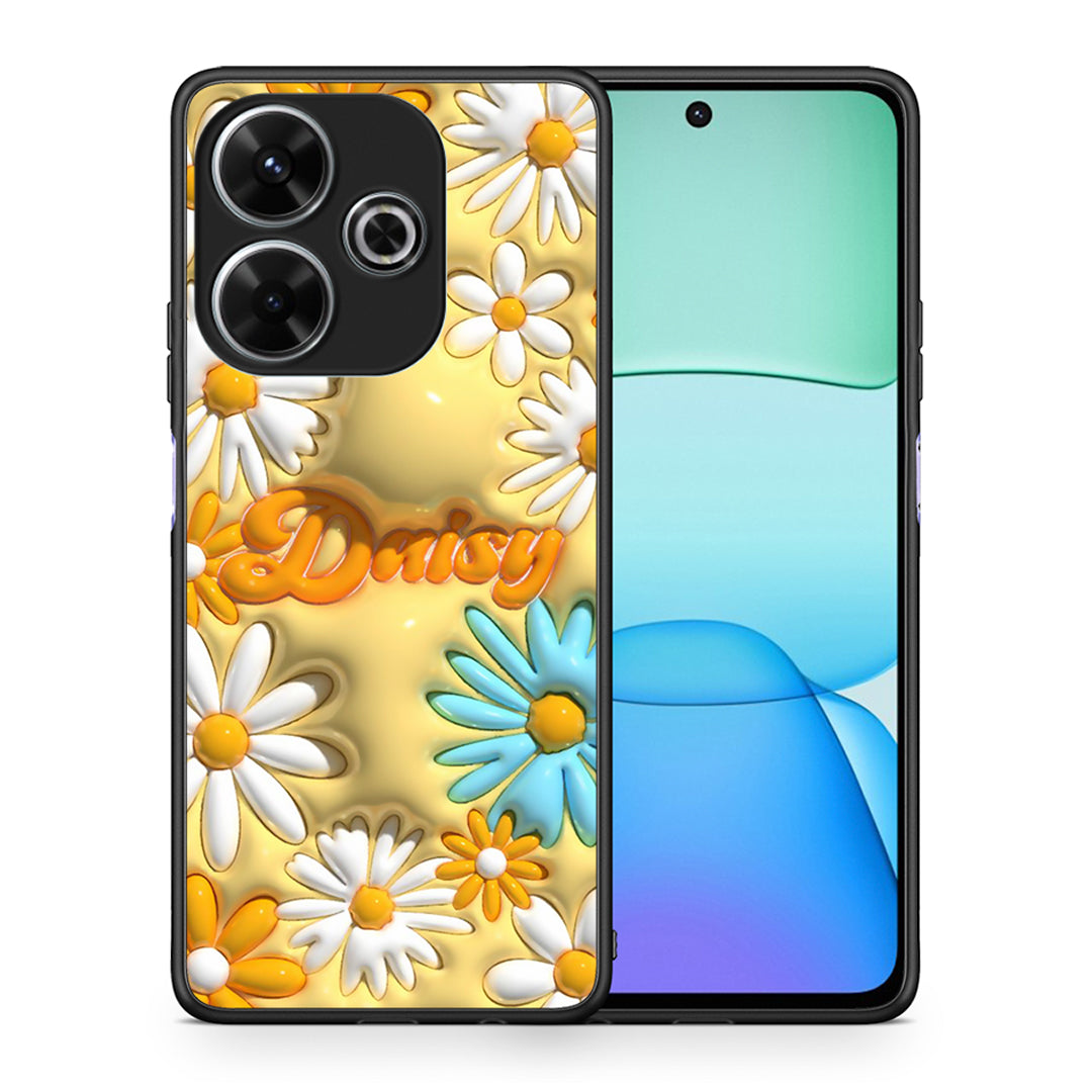 Θήκη Xiaomi Redmi 13 Bubble Daisies από τη Smartfits με σχέδιο στο πίσω μέρος και μαύρο περίβλημα | Xiaomi Redmi 13 Bubble Daisies case with colorful back and black bezels