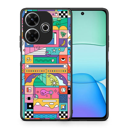 Θήκη Xiaomi Redmi 13 Bubbles Soap από τη Smartfits με σχέδιο στο πίσω μέρος και μαύρο περίβλημα | Xiaomi Redmi 13 Bubbles Soap case with colorful back and black bezels