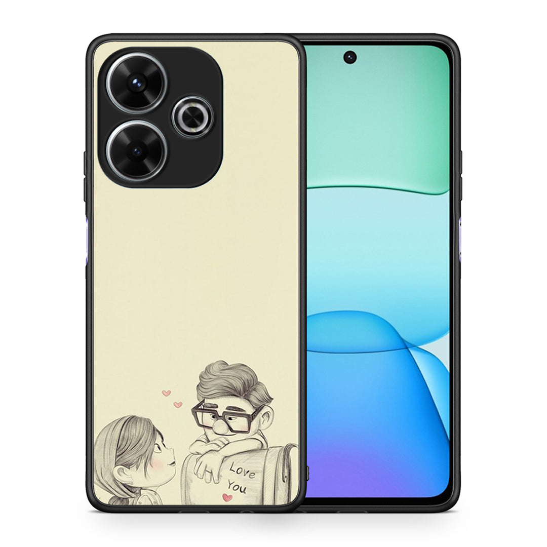 Θήκη Xiaomi Redmi 13 Carl And Ellie από τη Smartfits με σχέδιο στο πίσω μέρος και μαύρο περίβλημα | Xiaomi Redmi 13 Carl And Ellie case with colorful back and black bezels