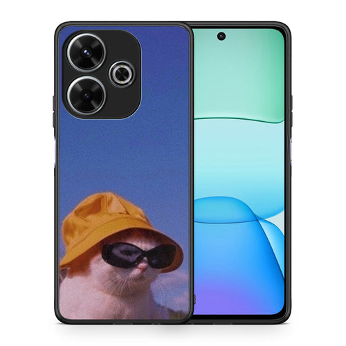 Θήκη Xiaomi Redmi 13 Cat Diva από τη Smartfits με σχέδιο στο πίσω μέρος και μαύρο περίβλημα | Xiaomi Redmi 13 Cat Diva case with colorful back and black bezels