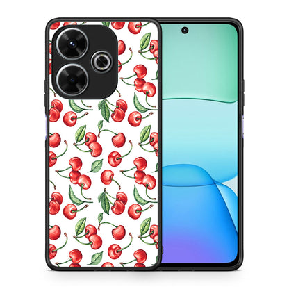 Θήκη Xiaomi Redmi 13 Cherry Summer από τη Smartfits με σχέδιο στο πίσω μέρος και μαύρο περίβλημα | Xiaomi Redmi 13 Cherry Summer case with colorful back and black bezels