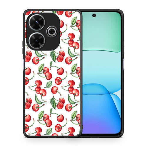 Θήκη Xiaomi Redmi 13 Cherry Summer από τη Smartfits με σχέδιο στο πίσω μέρος και μαύρο περίβλημα | Xiaomi Redmi 13 Cherry Summer case with colorful back and black bezels