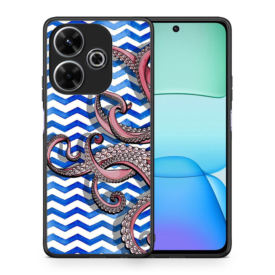 Θήκη Xiaomi Redmi 13 Chevron Devilfish από τη Smartfits με σχέδιο στο πίσω μέρος και μαύρο περίβλημα | Xiaomi Redmi 13 Chevron Devilfish case with colorful back and black bezels