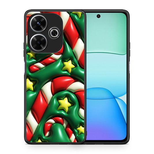 Θήκη Xiaomi Redmi 13 Christmas Bubbles από τη Smartfits με σχέδιο στο πίσω μέρος και μαύρο περίβλημα | Xiaomi Redmi 13 Christmas Bubbles case with colorful back and black bezels