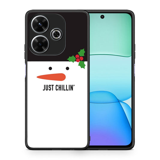 Θήκη Xiaomi Redmi 13 Christmas Chillin από τη Smartfits με σχέδιο στο πίσω μέρος και μαύρο περίβλημα | Xiaomi Redmi 13 Christmas Chillin case with colorful back and black bezels