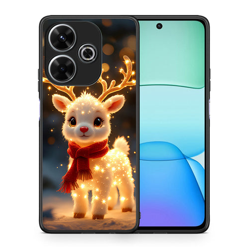 Θήκη Xiaomi Redmi 13 Christmas Cutie από τη Smartfits με σχέδιο στο πίσω μέρος και μαύρο περίβλημα | Xiaomi Redmi 13 Christmas Cutie case with colorful back and black bezels