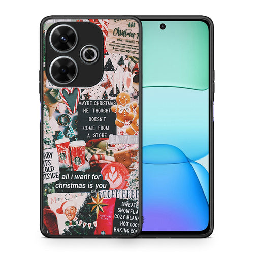 Θήκη Xiaomi Redmi 13 Christmas Happiness από τη Smartfits με σχέδιο στο πίσω μέρος και μαύρο περίβλημα | Xiaomi Redmi 13 Christmas Happiness case with colorful back and black bezels