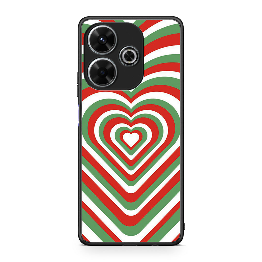 Xiaomi Redmi 13 Christmas Hearts θήκη από τη Smartfits με σχέδιο στο πίσω μέρος και μαύρο περίβλημα | Smartphone case with colorful back and black bezels by Smartfits