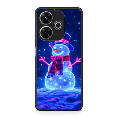Xiaomi Redmi 13 Christmas Neon Snowman θήκη από τη Smartfits με σχέδιο στο πίσω μέρος και μαύρο περίβλημα | Smartphone case with colorful back and black bezels by Smartfits