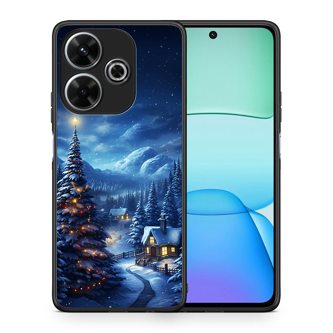 Θήκη Xiaomi Redmi 13 Christmas Scenery από τη Smartfits με σχέδιο στο πίσω μέρος και μαύρο περίβλημα | Xiaomi Redmi 13 Christmas Scenery case with colorful back and black bezels