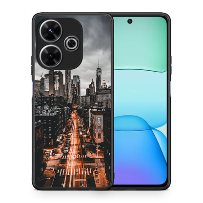 Θήκη Xiaomi Redmi 13 City Lights από τη Smartfits με σχέδιο στο πίσω μέρος και μαύρο περίβλημα | Xiaomi Redmi 13 City Lights case with colorful back and black bezels