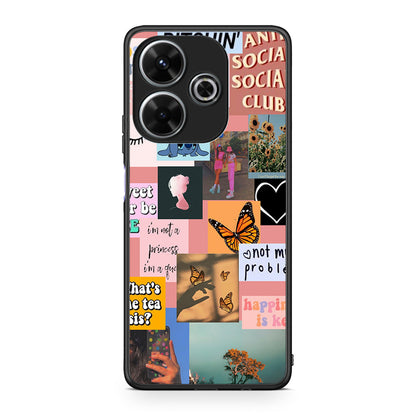 Xiaomi Redmi 13 Collage Bitchin Θήκη Αγίου Βαλεντίνου από τη Smartfits με σχέδιο στο πίσω μέρος και μαύρο περίβλημα | Smartphone case with colorful back and black bezels by Smartfits