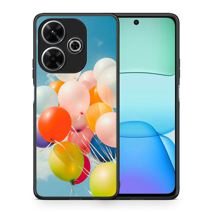 Θήκη Xiaomi Redmi 13 Colorful Balloons από τη Smartfits με σχέδιο στο πίσω μέρος και μαύρο περίβλημα | Xiaomi Redmi 13 Colorful Balloons case with colorful back and black bezels