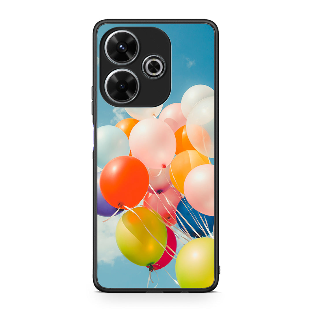 Xiaomi Redmi 13 Colorful Balloons θήκη από τη Smartfits με σχέδιο στο πίσω μέρος και μαύρο περίβλημα | Smartphone case with colorful back and black bezels by Smartfits