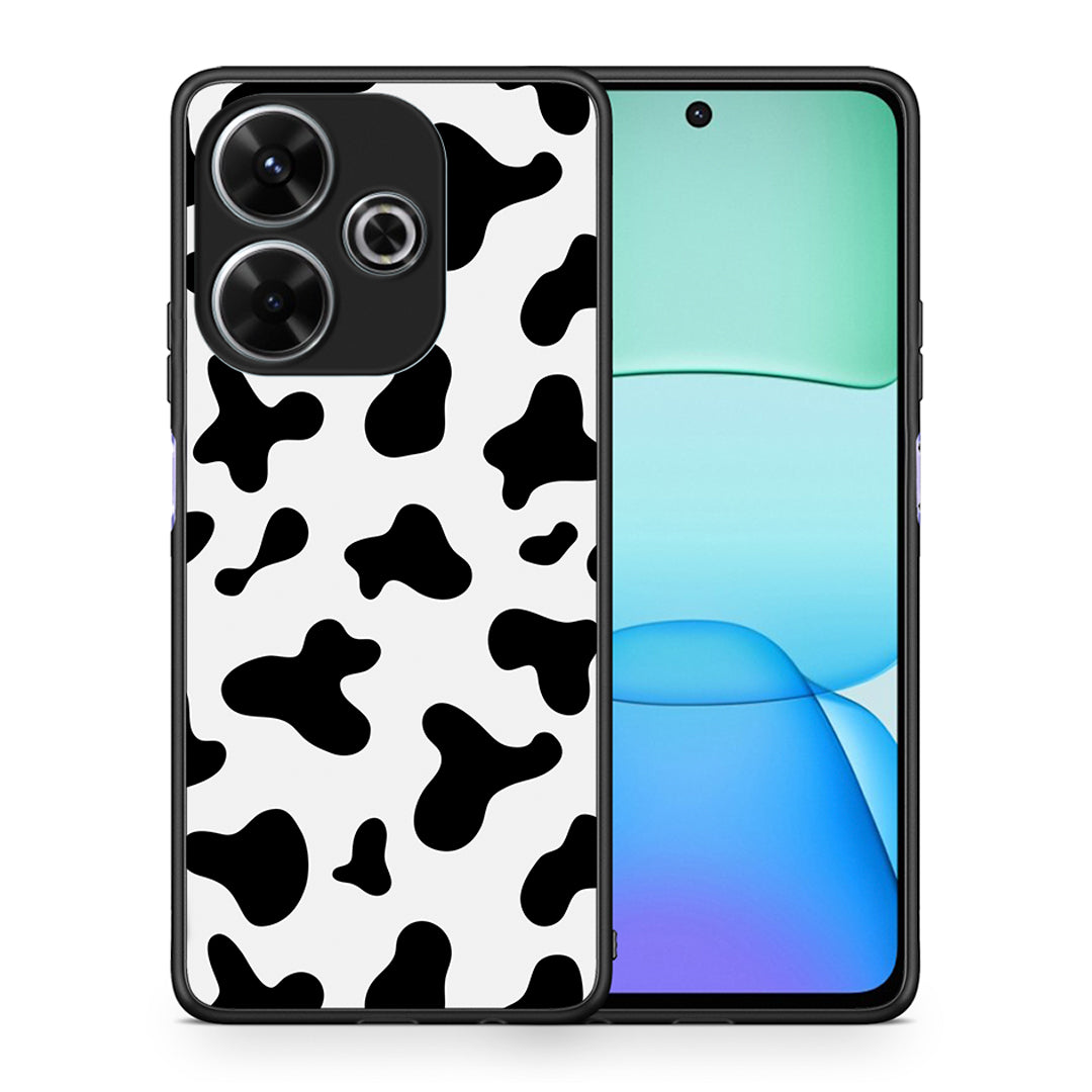 Θήκη Xiaomi Redmi 13 Cow Print από τη Smartfits με σχέδιο στο πίσω μέρος και μαύρο περίβλημα | Xiaomi Redmi 13 Cow Print case with colorful back and black bezels