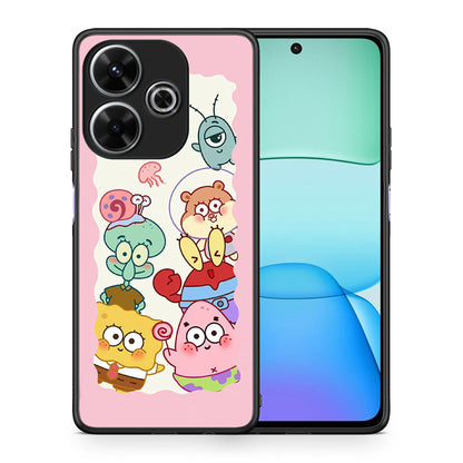 Θήκη Xiaomi Redmi 13 Cute Companion από τη Smartfits με σχέδιο στο πίσω μέρος και μαύρο περίβλημα | Xiaomi Redmi 13 Cute Companion case with colorful back and black bezels