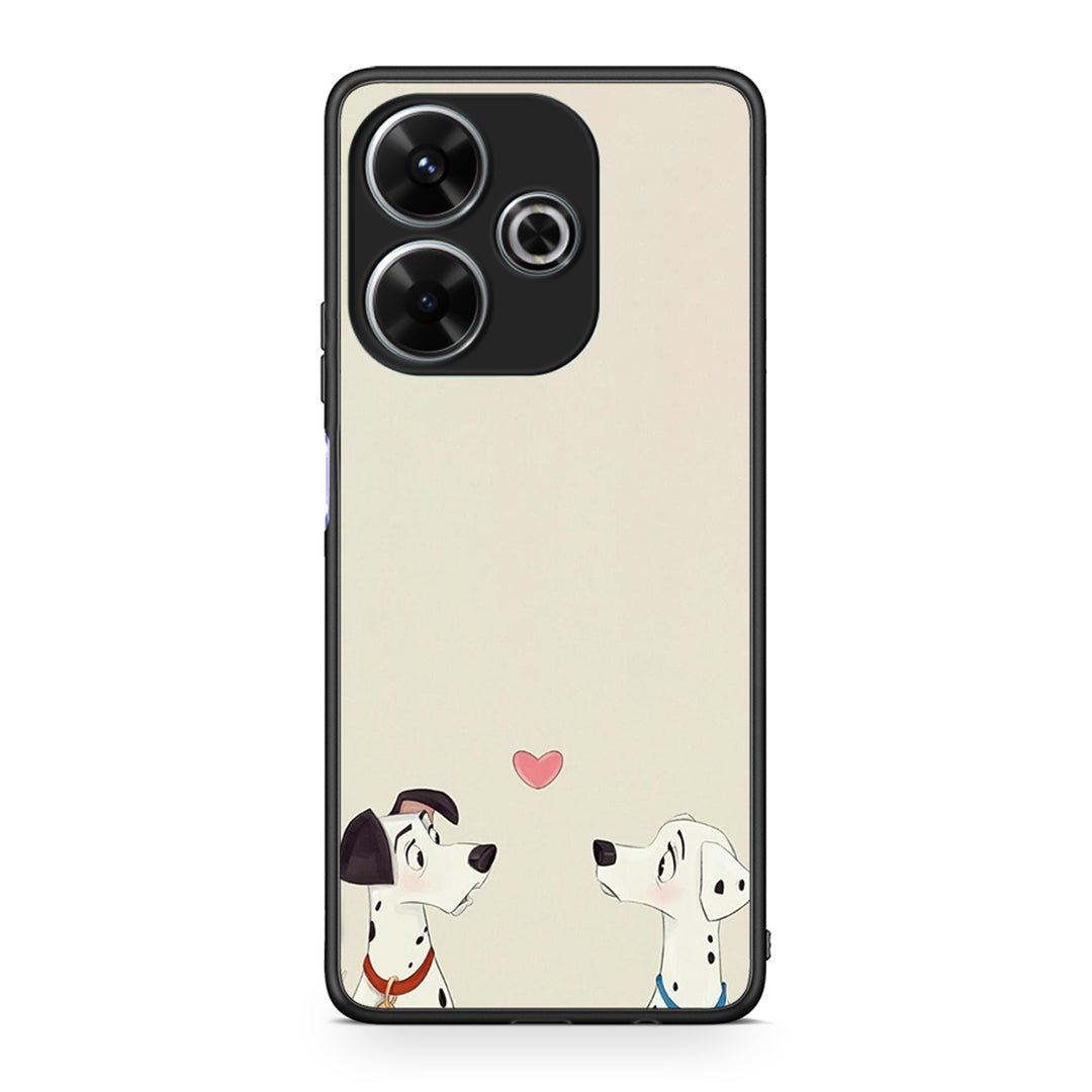 Xiaomi Redmi 13 Dalmatians Love θήκη από τη Smartfits με σχέδιο στο πίσω μέρος και μαύρο περίβλημα | Smartphone case with colorful back and black bezels by Smartfits