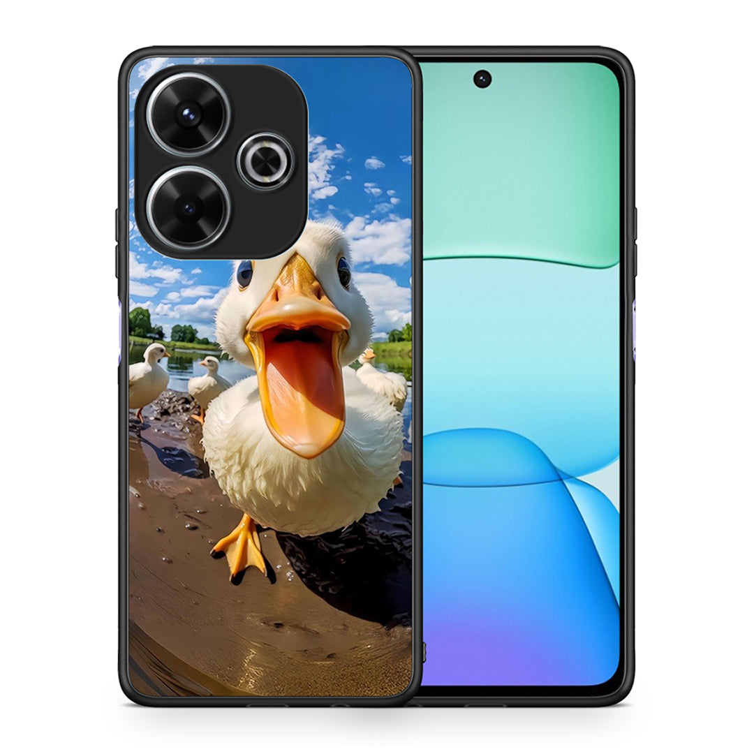 Θήκη Xiaomi Redmi 13 Duck Face από τη Smartfits με σχέδιο στο πίσω μέρος και μαύρο περίβλημα | Xiaomi Redmi 13 Duck Face case with colorful back and black bezels