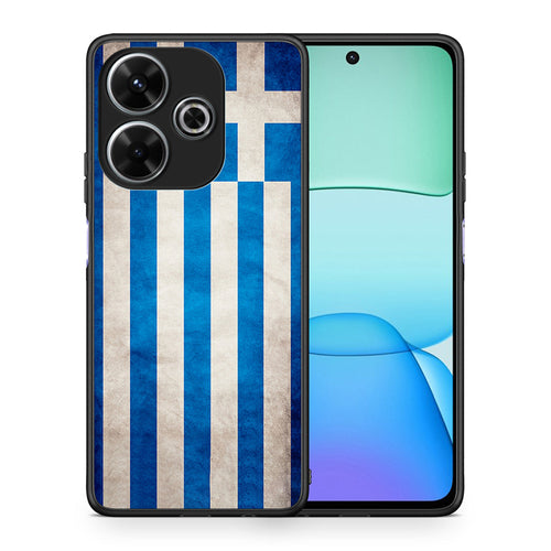 Θήκη Xiaomi Redmi 13 Greek Flag από τη Smartfits με σχέδιο στο πίσω μέρος και μαύρο περίβλημα | Xiaomi Redmi 13 Greek Flag case with colorful back and black bezels