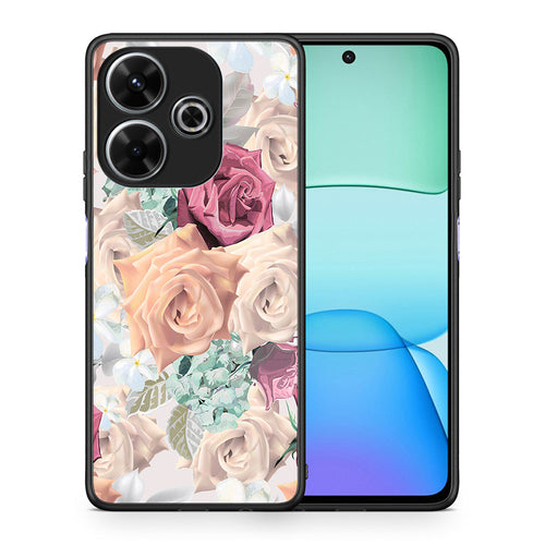 Θήκη Xiaomi Redmi 13 Bouquet Floral από τη Smartfits με σχέδιο στο πίσω μέρος και μαύρο περίβλημα | Xiaomi Redmi 13 Bouquet Floral case with colorful back and black bezels