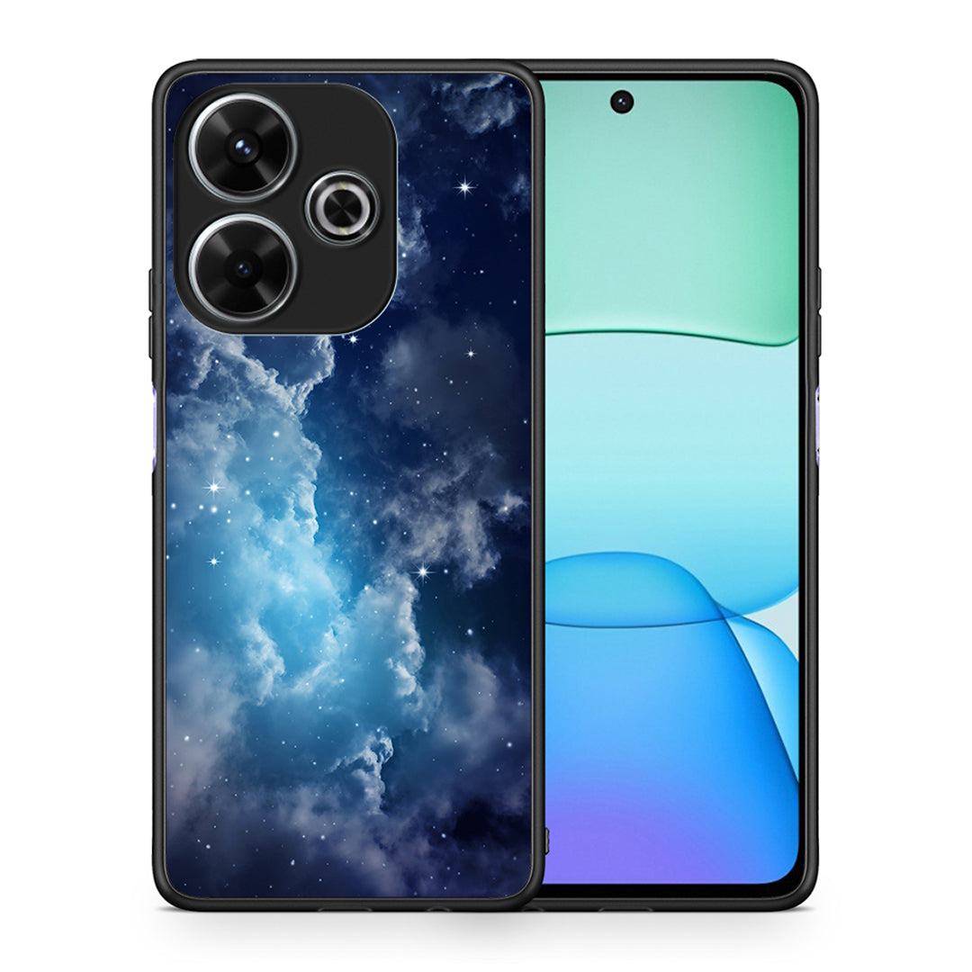 Θήκη Xiaomi Redmi 13 Blue Sky Galaxy από τη Smartfits με σχέδιο στο πίσω μέρος και μαύρο περίβλημα | Xiaomi Redmi 13 Blue Sky Galaxy case with colorful back and black bezels