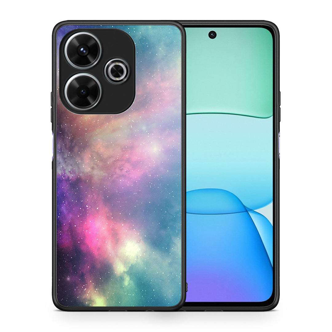Θήκη Xiaomi Redmi 13 Rainbow Galaxy από τη Smartfits με σχέδιο στο πίσω μέρος και μαύρο περίβλημα | Xiaomi Redmi 13 Rainbow Galaxy case with colorful back and black bezels