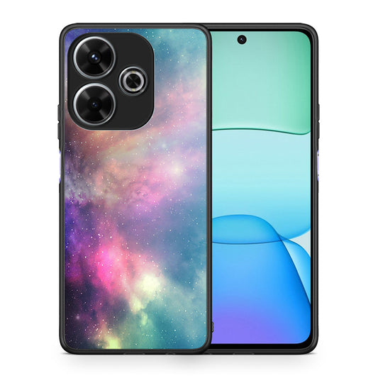 Θήκη Xiaomi Redmi 13 Rainbow Galaxy από τη Smartfits με σχέδιο στο πίσω μέρος και μαύρο περίβλημα | Xiaomi Redmi 13 Rainbow Galaxy case with colorful back and black bezels