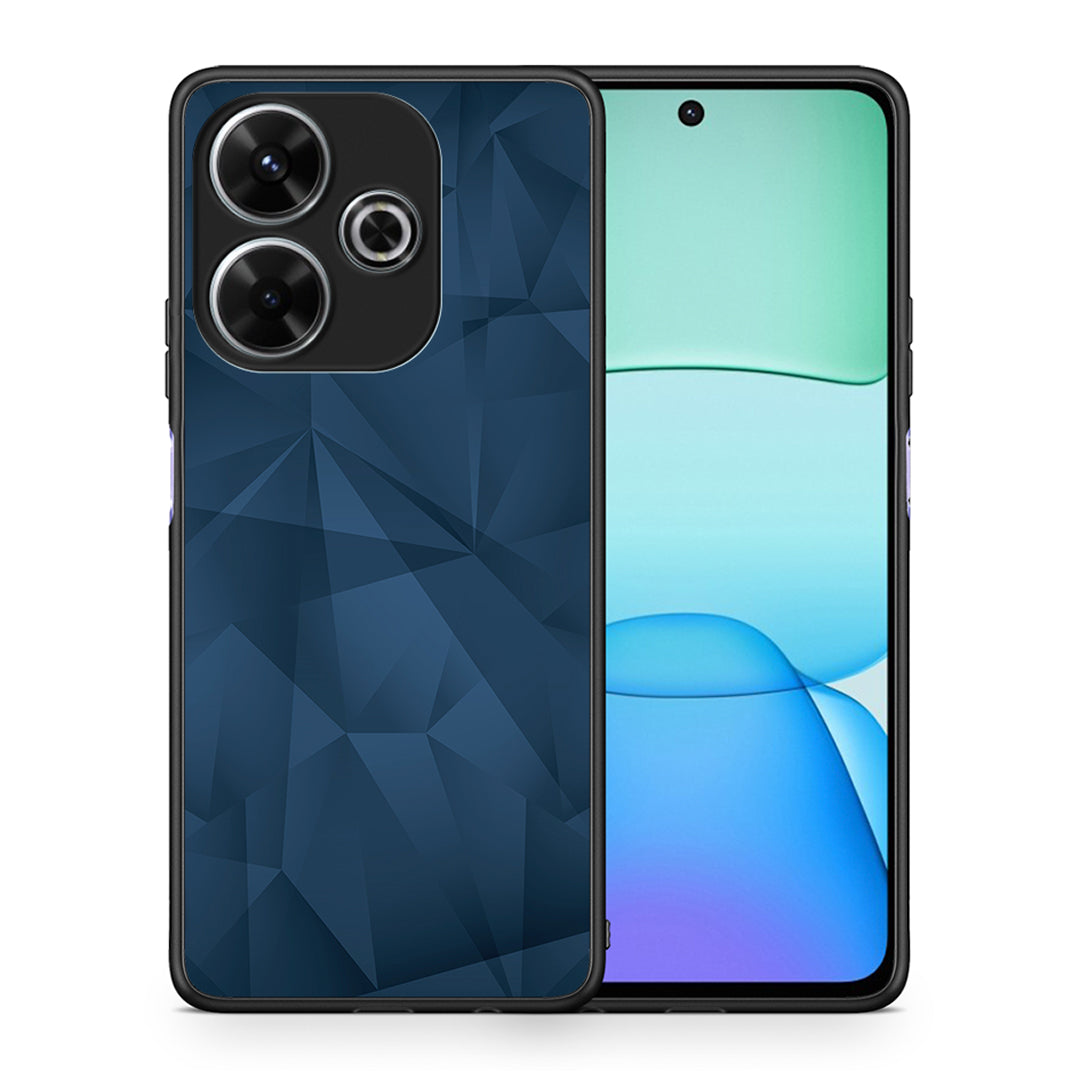 Θήκη Xiaomi Redmi 13 Blue Abstract Geometric από τη Smartfits με σχέδιο στο πίσω μέρος και μαύρο περίβλημα | Xiaomi Redmi 13 Blue Abstract Geometric case with colorful back and black bezels