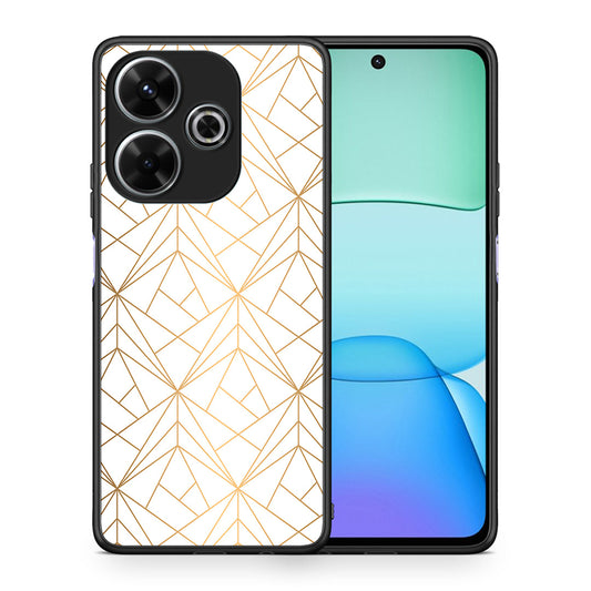 Θήκη Xiaomi Redmi 13 Luxury White Geometric από τη Smartfits με σχέδιο στο πίσω μέρος και μαύρο περίβλημα | Xiaomi Redmi 13 Luxury White Geometric case with colorful back and black bezels