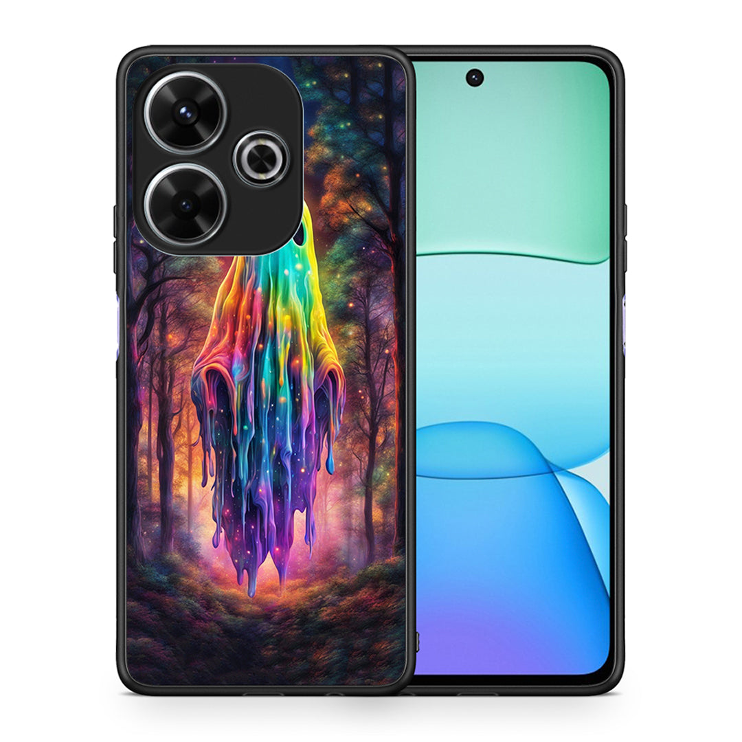 Θήκη Xiaomi Redmi 13 Halloween Ghost από τη Smartfits με σχέδιο στο πίσω μέρος και μαύρο περίβλημα | Xiaomi Redmi 13 Halloween Ghost case with colorful back and black bezels