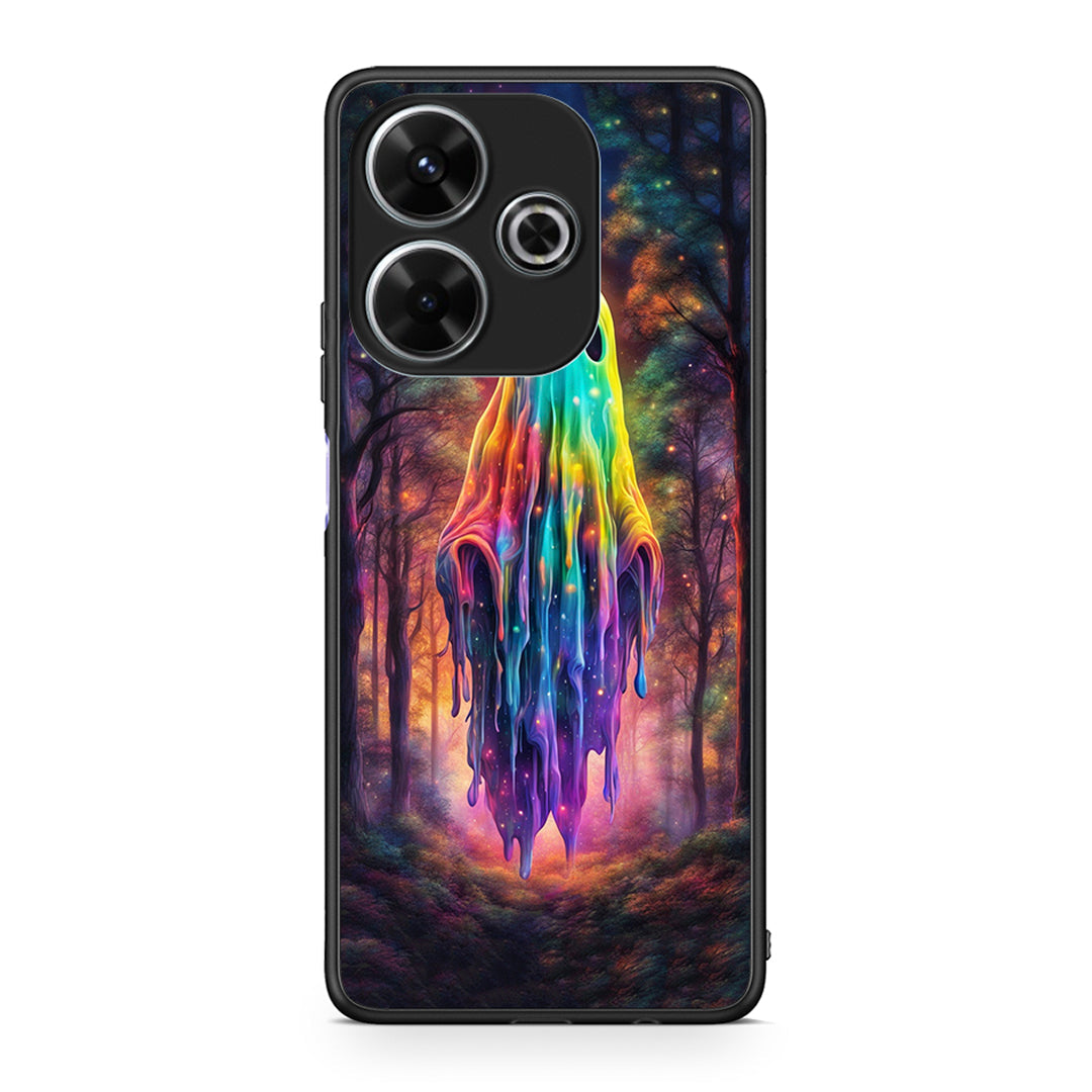 Xiaomi Redmi 13 Halloween Ghost θήκη από τη Smartfits με σχέδιο στο πίσω μέρος και μαύρο περίβλημα | Smartphone case with colorful back and black bezels by Smartfits