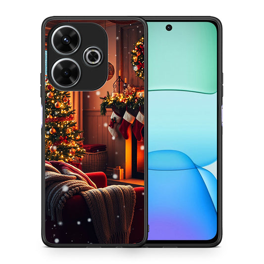 Θήκη Xiaomi Redmi 13 Home For Christmas από τη Smartfits με σχέδιο στο πίσω μέρος και μαύρο περίβλημα | Xiaomi Redmi 13 Home For Christmas case with colorful back and black bezels