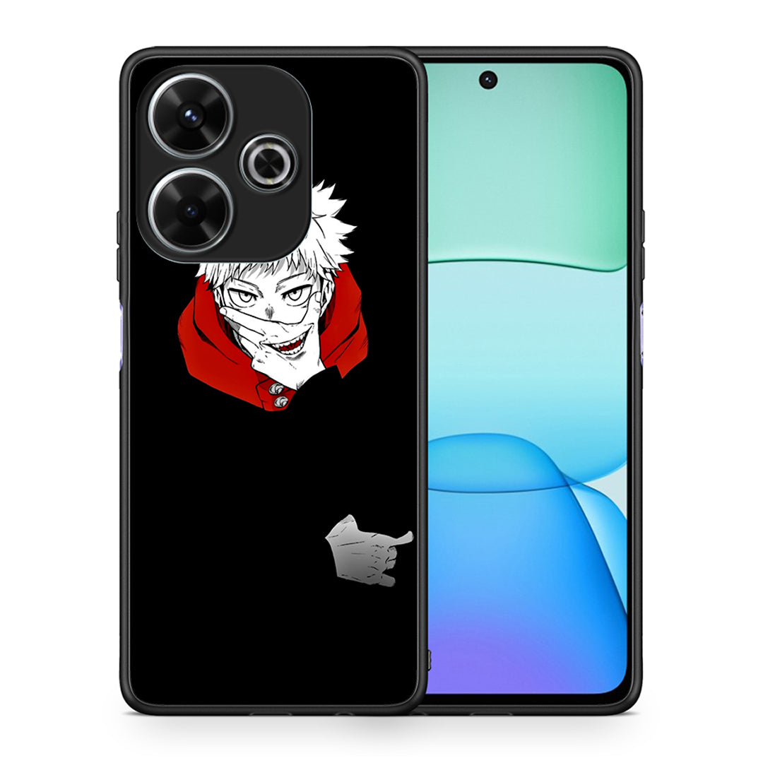 Θήκη Xiaomi Redmi 13 Itadori Anime από τη Smartfits με σχέδιο στο πίσω μέρος και μαύρο περίβλημα | Xiaomi Redmi 13 Itadori Anime case with colorful back and black bezels