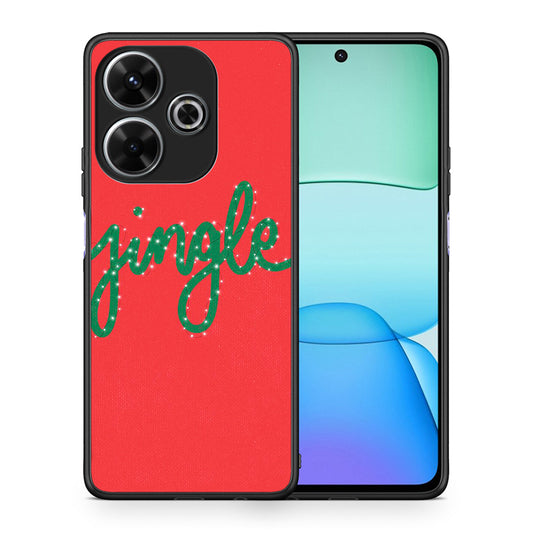 Θήκη Xiaomi Redmi 13 Jingle Xmas από τη Smartfits με σχέδιο στο πίσω μέρος και μαύρο περίβλημα | Xiaomi Redmi 13 Jingle Xmas case with colorful back and black bezels