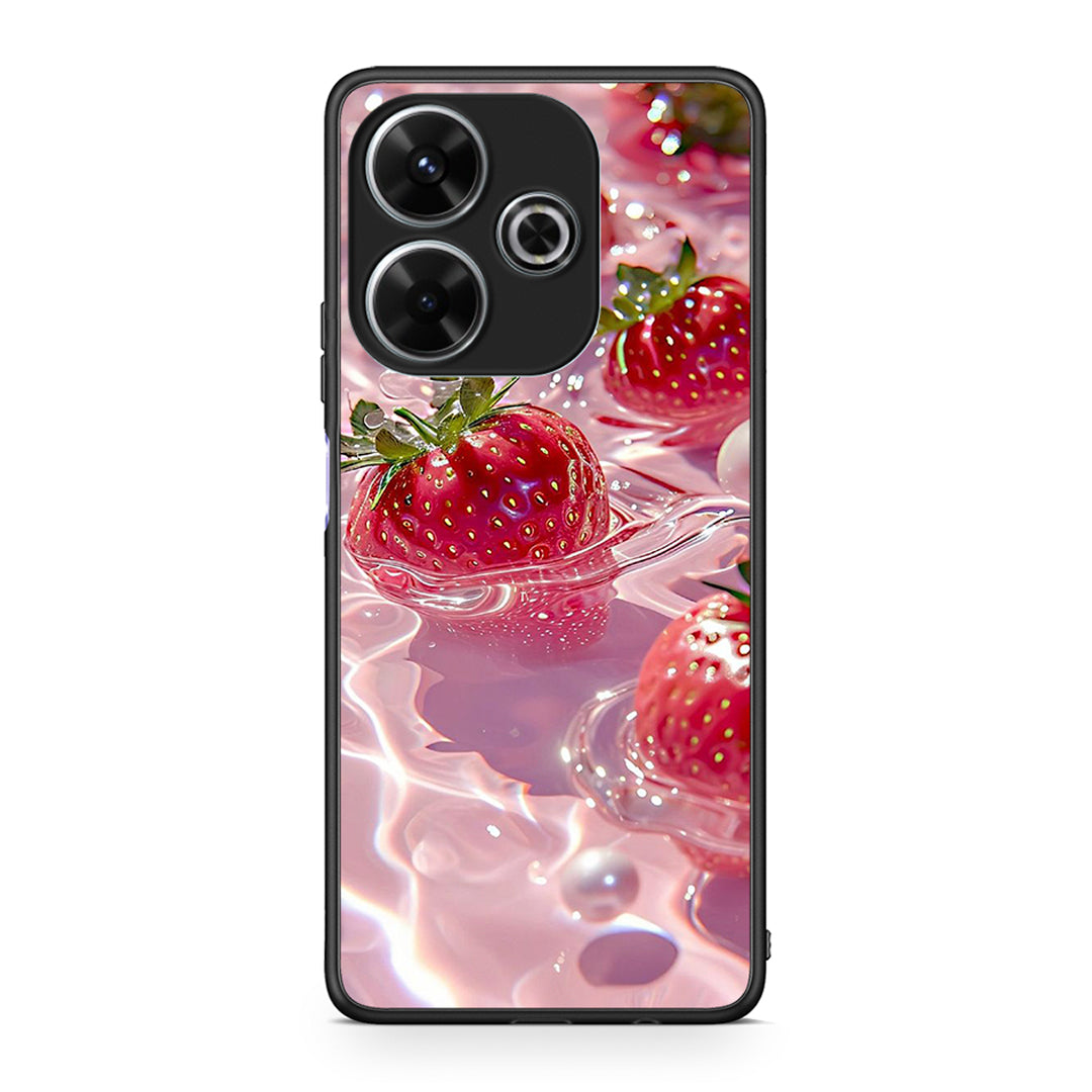 Xiaomi Redmi 13 Juicy Strawberries θήκη από τη Smartfits με σχέδιο στο πίσω μέρος και μαύρο περίβλημα | Smartphone case with colorful back and black bezels by Smartfits