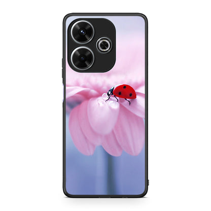 Xiaomi Redmi 13 Ladybug Flower θήκη από τη Smartfits με σχέδιο στο πίσω μέρος και μαύρο περίβλημα | Smartphone case with colorful back and black bezels by Smartfits