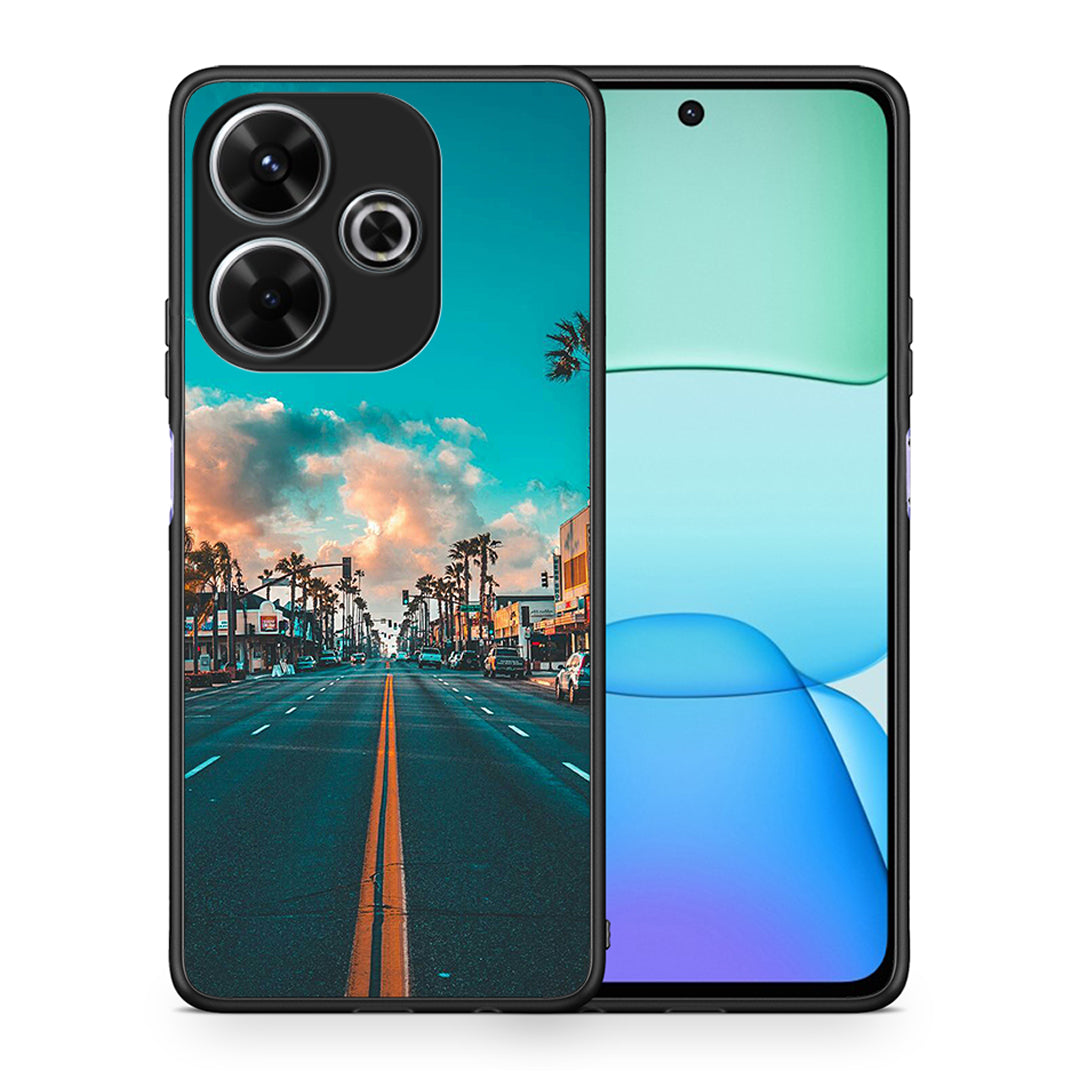 Θήκη Xiaomi Redmi 13 City Landscape από τη Smartfits με σχέδιο στο πίσω μέρος και μαύρο περίβλημα | Xiaomi Redmi 13 City Landscape case with colorful back and black bezels