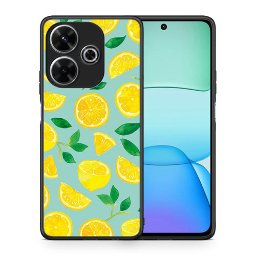 Θήκη Xiaomi Redmi 13 Lemons από τη Smartfits με σχέδιο στο πίσω μέρος και μαύρο περίβλημα | Xiaomi Redmi 13 Lemons case with colorful back and black bezels