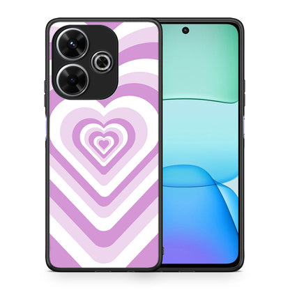 Θήκη Xiaomi Redmi 13 Lilac Hearts από τη Smartfits με σχέδιο στο πίσω μέρος και μαύρο περίβλημα | Xiaomi Redmi 13 Lilac Hearts case with colorful back and black bezels