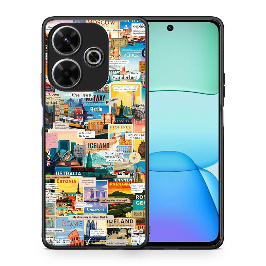 Θήκη Xiaomi Redmi 13 Live To Travel από τη Smartfits με σχέδιο στο πίσω μέρος και μαύρο περίβλημα | Xiaomi Redmi 13 Live To Travel case with colorful back and black bezels