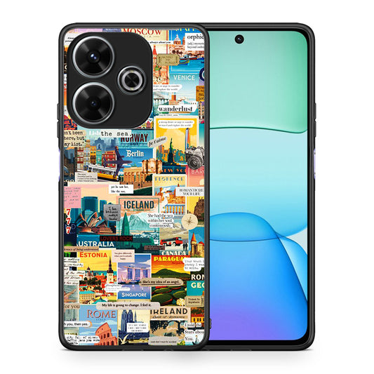 Θήκη Xiaomi Redmi 13 Live To Travel από τη Smartfits με σχέδιο στο πίσω μέρος και μαύρο περίβλημα | Xiaomi Redmi 13 Live To Travel case with colorful back and black bezels