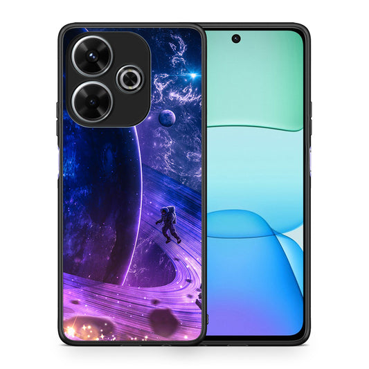 Θήκη Xiaomi Redmi 13 Lost Astronaut από τη Smartfits με σχέδιο στο πίσω μέρος και μαύρο περίβλημα | Xiaomi Redmi 13 Lost Astronaut case with colorful back and black bezels