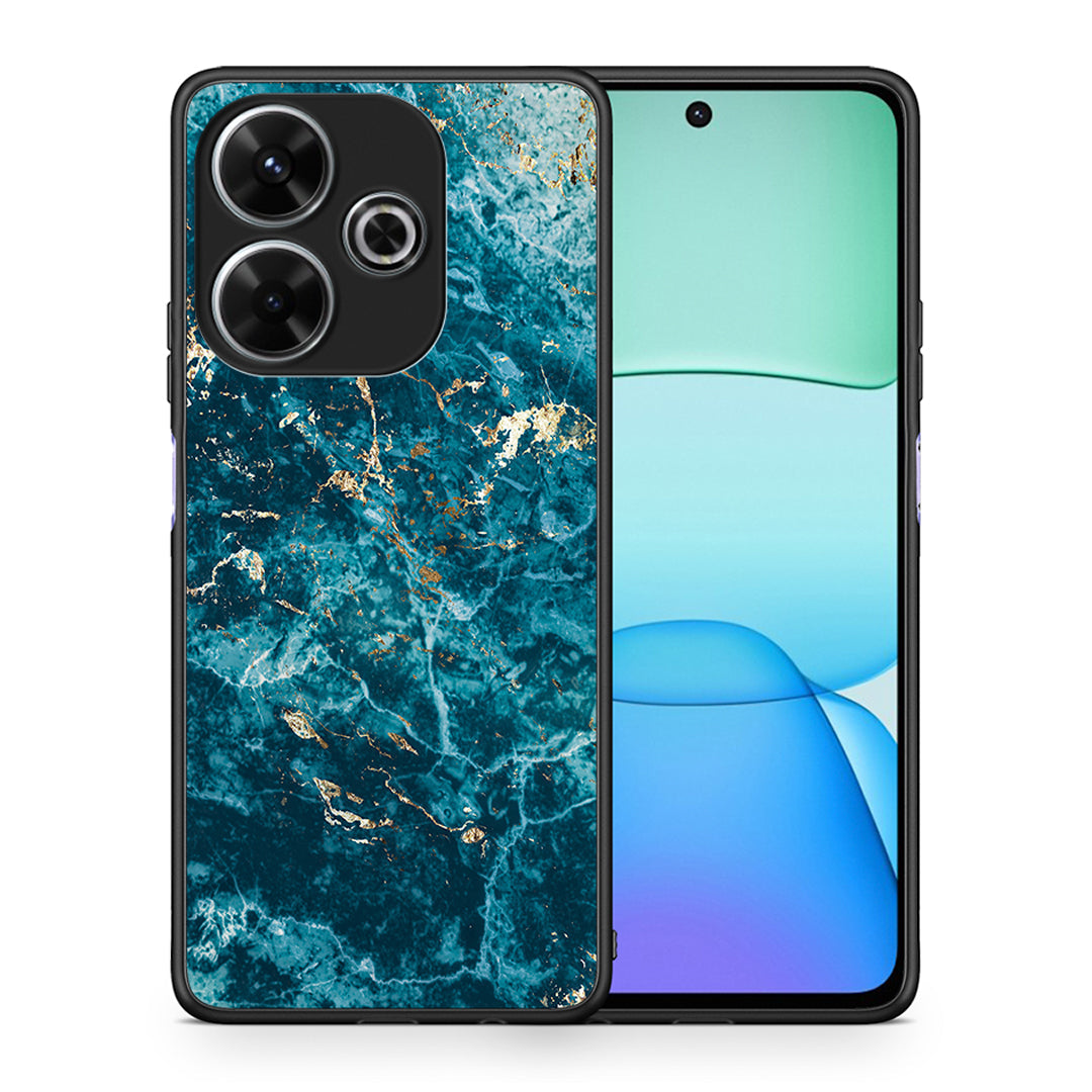Θήκη Xiaomi Redmi 13 Marble Blue από τη Smartfits με σχέδιο στο πίσω μέρος και μαύρο περίβλημα | Xiaomi Redmi 13 Marble Blue case with colorful back and black bezels