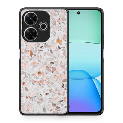 Θήκη Xiaomi Redmi 13 Marble Terrazzo από τη Smartfits με σχέδιο στο πίσω μέρος και μαύρο περίβλημα | Xiaomi Redmi 13 Marble Terrazzo case with colorful back and black bezels