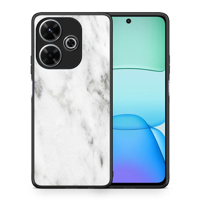 Θήκη Xiaomi Redmi 13 White Marble από τη Smartfits με σχέδιο στο πίσω μέρος και μαύρο περίβλημα | Xiaomi Redmi 13 White Marble case with colorful back and black bezels