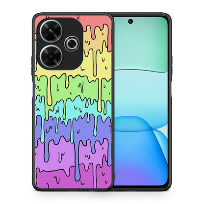 Θήκη Xiaomi Redmi 13 Melting Rainbow από τη Smartfits με σχέδιο στο πίσω μέρος και μαύρο περίβλημα | Xiaomi Redmi 13 Melting Rainbow case with colorful back and black bezels