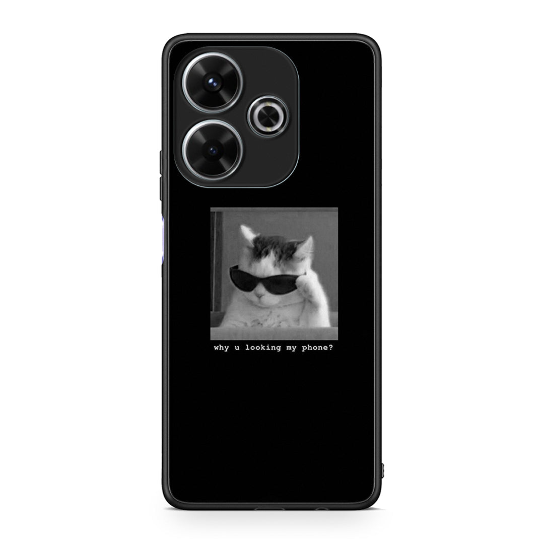Xiaomi Redmi 13 Meme Cat θήκη από τη Smartfits με σχέδιο στο πίσω μέρος και μαύρο περίβλημα | Smartphone case with colorful back and black bezels by Smartfits