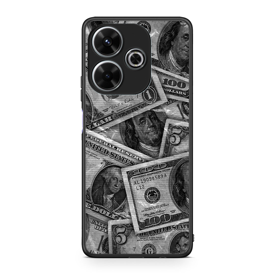 Xiaomi Redmi 13 Money Dollars θήκη από τη Smartfits με σχέδιο στο πίσω μέρος και μαύρο περίβλημα | Smartphone case with colorful back and black bezels by Smartfits