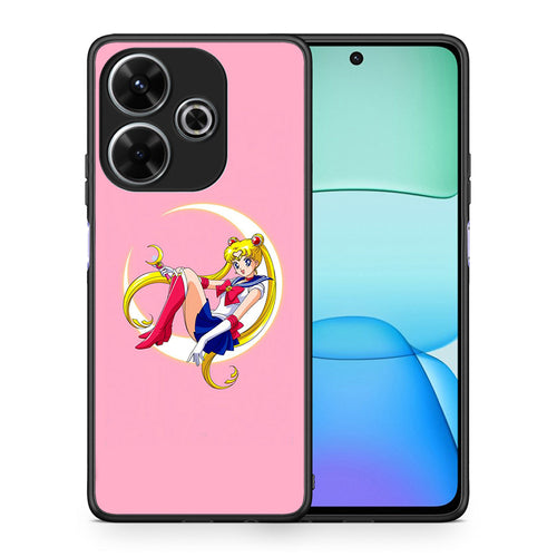 Θήκη Xiaomi Redmi 13 Moon Girl από τη Smartfits με σχέδιο στο πίσω μέρος και μαύρο περίβλημα | Xiaomi Redmi 13 Moon Girl case with colorful back and black bezels