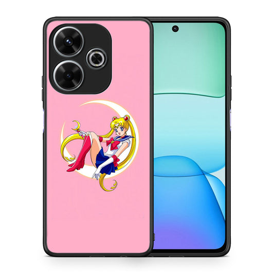 Θήκη Xiaomi Redmi 13 Moon Girl από τη Smartfits με σχέδιο στο πίσω μέρος και μαύρο περίβλημα | Xiaomi Redmi 13 Moon Girl case with colorful back and black bezels